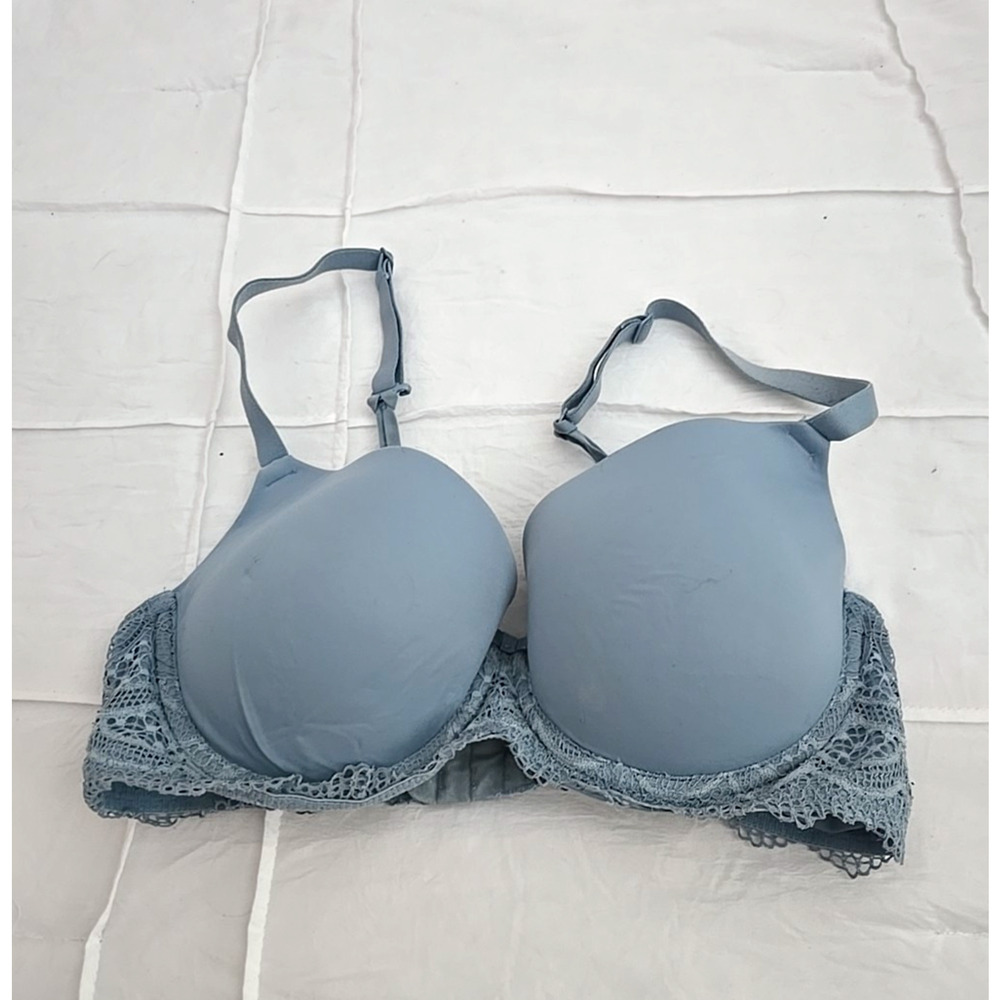 Auden The Daydream Blue Full Coverage Adjustable Underwire T-Shirt Bra Size 34C
